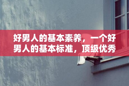 好男人的基本素养，一个好男人的基本标准，顶级优秀男人的标准