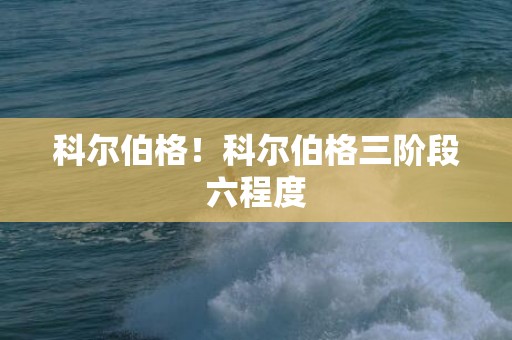 科尔伯格！科尔伯格三阶段六程度