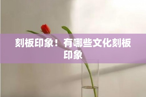 刻板印象！有哪些文化刻板印象
