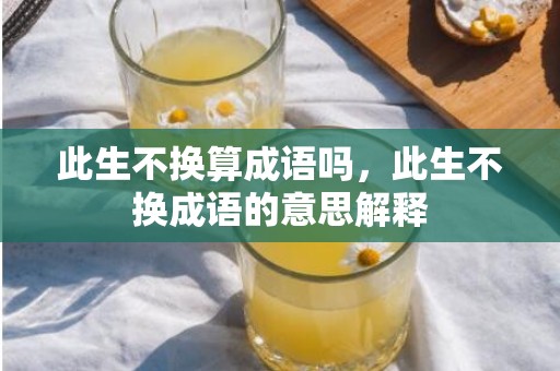 此生不换算成语吗，此生不换成语的意思解释