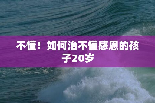 不懂！如何治不懂感恩的孩子20岁