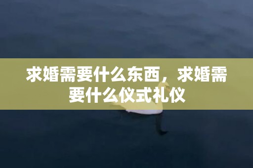 求婚需要什么东西，求婚需要什么仪式礼仪