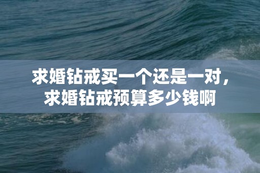 求婚钻戒买一个还是一对，求婚钻戒预算多少钱啊