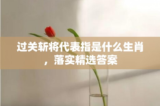 过关斩将代表指是什么生肖，落实精选答案