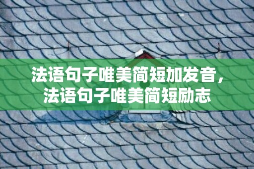 法语句子唯美简短加发音，法语句子唯美简短励志