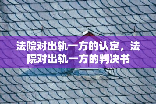 法院对出轨一方的认定，法院对出轨一方的判决书