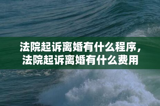 法院起诉离婚有什么程序，法院起诉离婚有什么费用