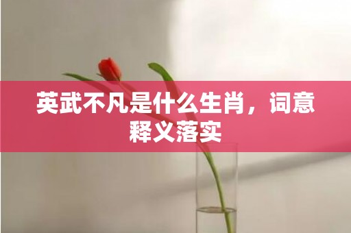 英武不凡是什么生肖，词意释义落实