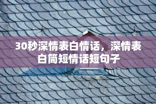 30秒深情表白情话，深情表白简短情话短句子
