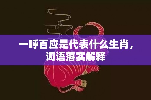 一呼百应是代表什么生肖，词语落实解释