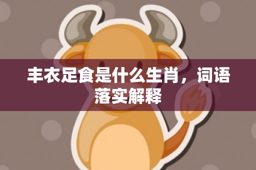 丰衣足食是什么生肖，词语落实解释