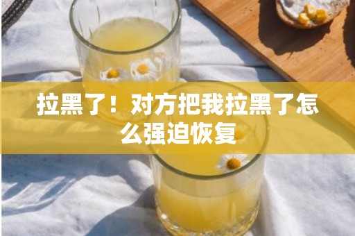 拉黑了！对方把我拉黑了怎么强迫恢复