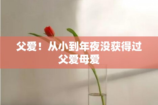父爱！从小到年夜没获得过父爱母爱
