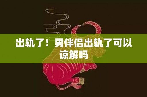 出轨了！男伴侣出轨了可以谅解吗