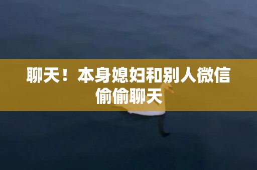聊天！本身媳妇和别人微信偷偷聊天