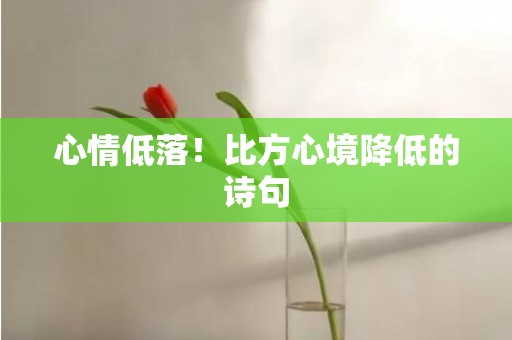 心情低落！比方心境降低的诗句