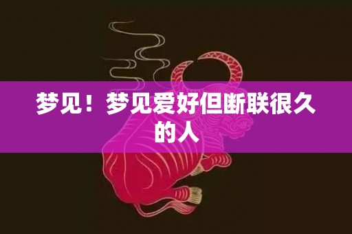 梦见！梦见爱好但断联很久的人