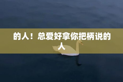 的人！总爱好拿你把柄说的人