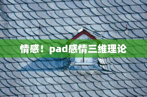 情感！pad感情三维理论