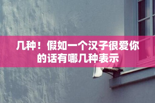 几种！假如一个汉子很爱你的话有哪几种表示