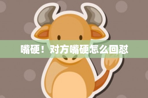 嘴硬！对方嘴硬怎么回怼