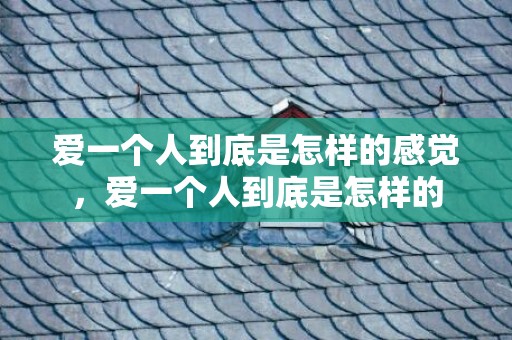 爱一个人到底是怎样的感觉，爱一个人到底是怎样的