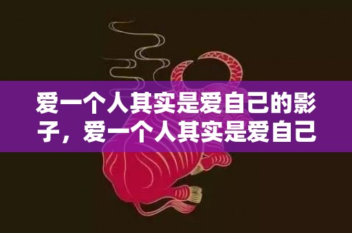 爱一个人其实是爱自己的影子，爱一个人其实是爱自己
