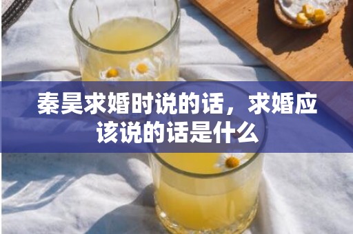 秦昊求婚时说的话，求婚应该说的话是什么