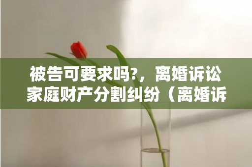 被告可要求吗?，离婚诉讼家庭财产分割纠纷（离婚诉讼家庭财产分割纠纷怎么处理）