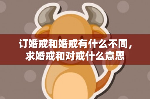 订婚戒和婚戒有什么不同，求婚戒和对戒什么意思