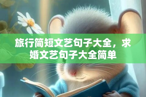 旅行简短文艺句子大全，求婚文艺句子大全简单