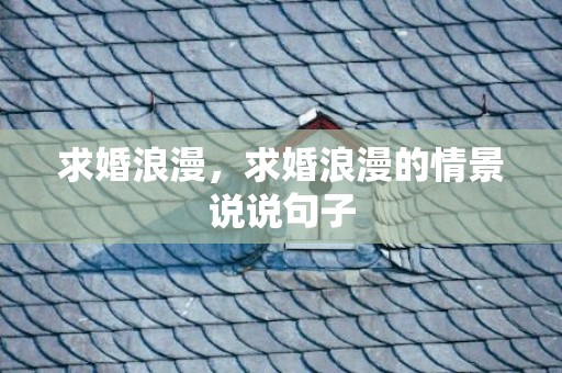 求婚浪漫，求婚浪漫的情景说说句子