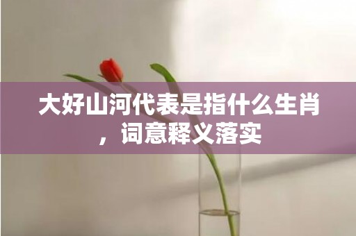 大好山河代表是指什么生肖，词意释义落实