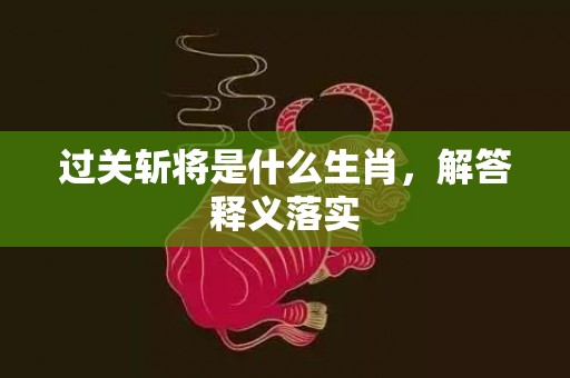 过关斩将是什么生肖，解答释义落实