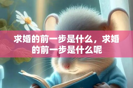求婚的前一步是什么，求婚的前一步是什么呢