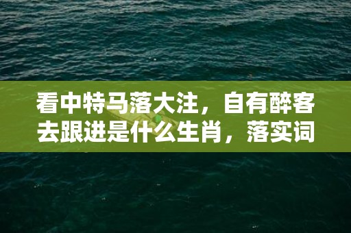 看中特马落大注，自有醉客去跟进是什么生肖，落实词语解释