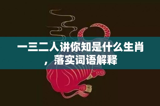 一三二人讲你知是什么生肖，落实词语解释
