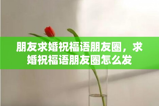 朋友求婚祝福语朋友圈，求婚祝福语朋友圈怎么发