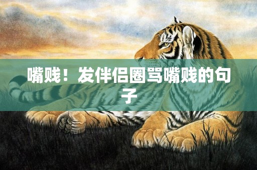 嘴贱！发伴侣圈骂嘴贱的句子
