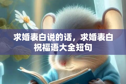 求婚表白说的话，求婚表白祝福语大全短句