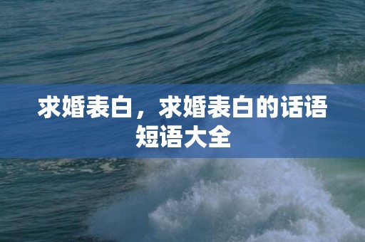求婚表白，求婚表白的话语短语大全