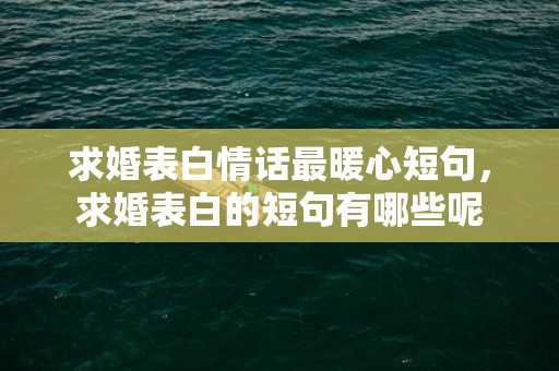 求婚表白情话最暖心短句，求婚表白的短句有哪些呢