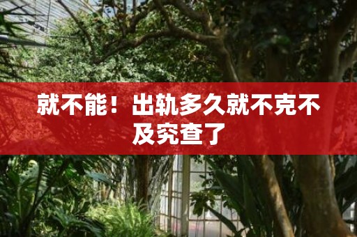 就不能！出轨多久就不克不及究查了