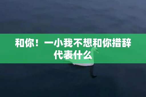 和你！一小我不想和你措辞代表什么