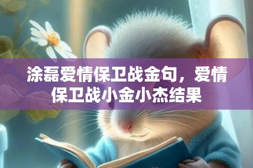 涂磊爱情保卫战金句，爱情保卫战小金小杰结果