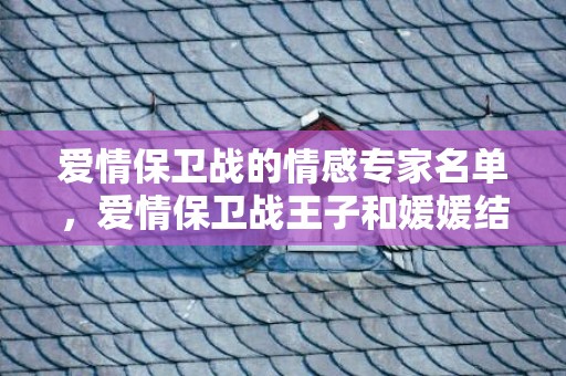 爱情保卫战的情感专家名单，爱情保卫战王子和媛媛结婚