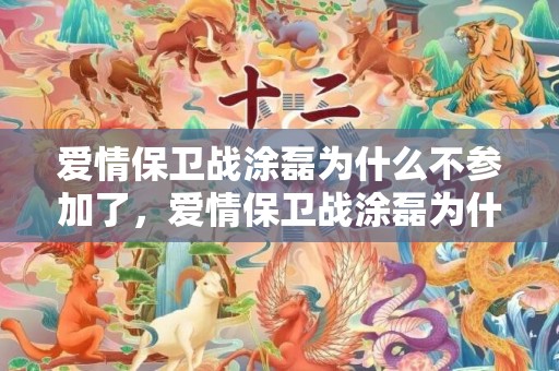 爱情保卫战涂磊为什么不参加了，爱情保卫战涂磊为什么退出