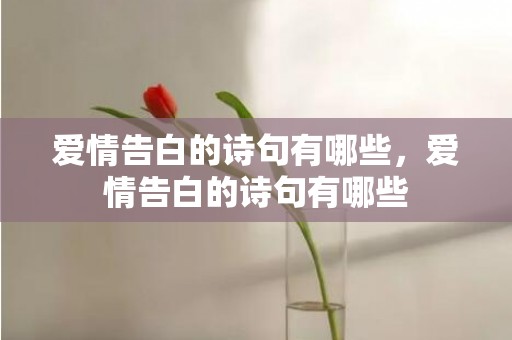 爱情告白的诗句有哪些，爱情告白的诗句有哪些