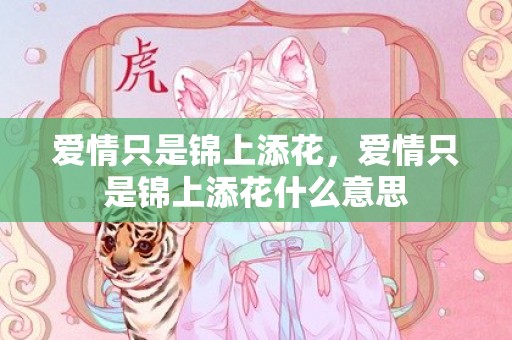 爱情只是锦上添花，爱情只是锦上添花什么意思