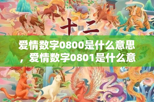爱情数字0800是什么意思，爱情数字0801是什么意思